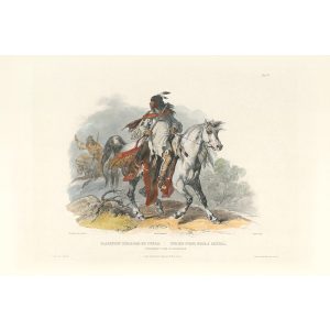 Special Offer – Discount. Karl Bodmer - Travels in the Interior of North Amerika – Museum Quality Giclee Prints Hand-Colored. Vignette 19 A Blackfoot Indian on Horseback