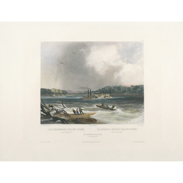 Heritage Prints Bodmer tbl 04 The Steamer Yellow-stone on the 19th April 1833 (color)