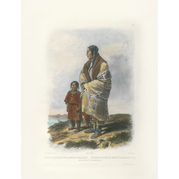 Heritage Prints Bodmer tbl 09 Dacota Woman and Assiniboin Girl (color)