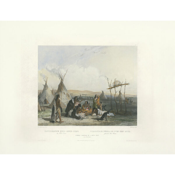Heritage Prints Bodmer tbl 11 Funeral Scaffold of a Sioux Chief (color)