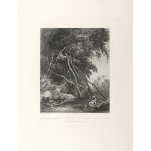 Heritage Prints Bodmer tbl 30 Tombs of Assiniboin Indians on Trees