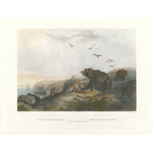 Heritage Prints Bodmer tbl 36 Hunting of the Grizzly Bear (color)