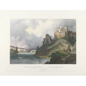 Heritage Prints Bodmer tbl 41 View of the Stone Walls on the upper Missouri (color)