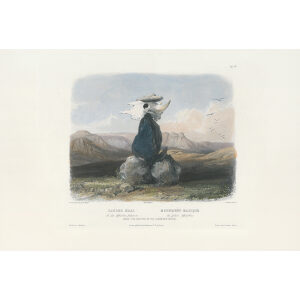 Heritage Prints Bodmer vgt 15 Magic Pile erected by the Assiniboin Indians (color)