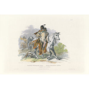 Heritage Prints Bodmer vgt 19 A Blackfoot Indian on Horseback (color)