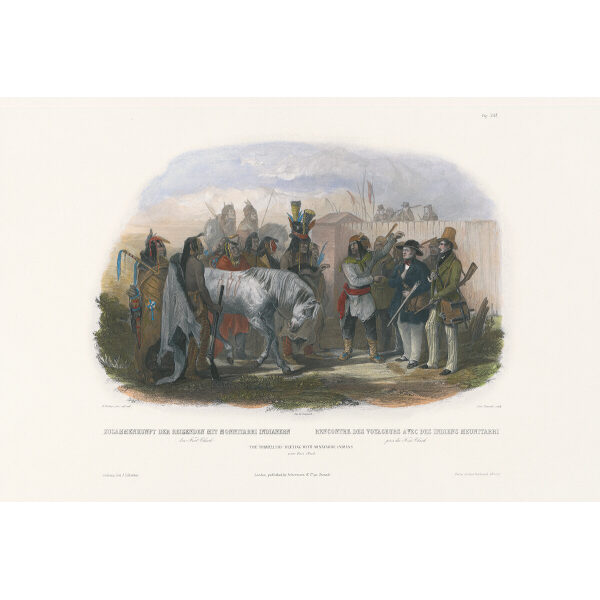 Heritage Prints Bodmer vgt 26 The Travellers meeting with Minatarre Indians (color)