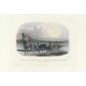 Heritage Prints Bodmer vgt 29 Dog Sledges of the Mandan Indians (color)