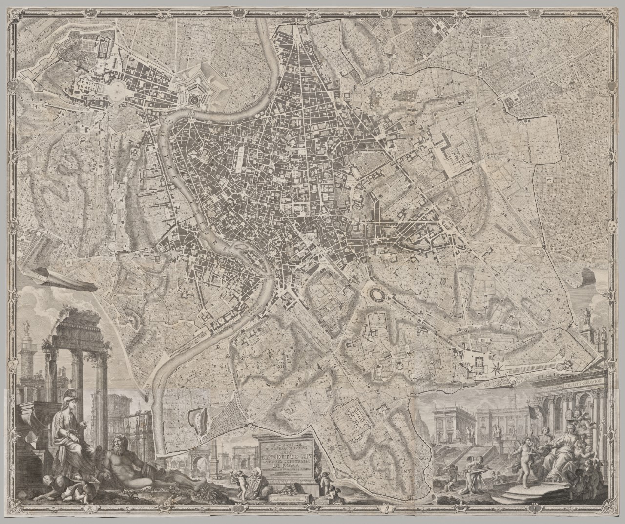 Map Of Rome By Giambattista Nolli Heritage Prints Map Of Rome