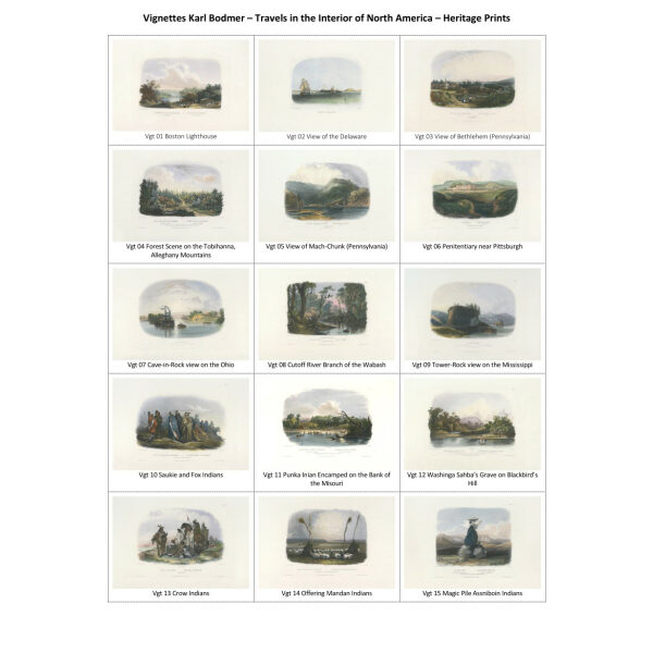 Karl Bodmer Travels in the Interior of North America Vignettes 1-33. Free pdf file Heritage Prints