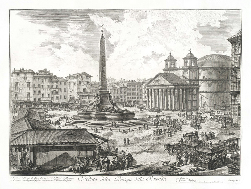 Vedute della Piazza Rotonda - Giovanni Battista Piranesi – Le Vedute di Roma – Facsimile Giclee Print
