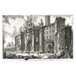 Veduta della Facciata della Basilica di S. Croce in Gerusalemme - Giovanni Battista Piranesi – Le Vedute di Roma – Facsimile Giclee Print