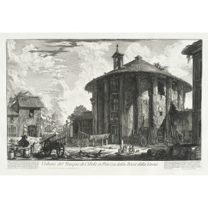 Veduta del Tempio di Cibelle a Piazza della Boca della Verita - Giovanni Battista Piranesi – Le Vedute di Roma – Facsimile Giclee Print