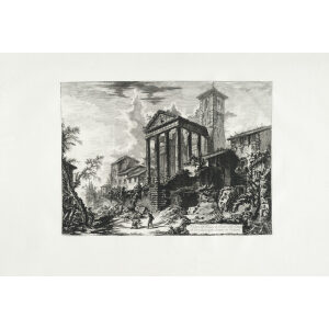 Veduta del Tempio di Ercole nella Città di Cora - Giovanni Battista Piranesi – Le Vedute di Roma – Facsimile Giclee Print