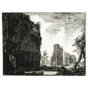 Veduta degli Avanzi della Circonferenza delle antiche Fabbriche - Giovanni Battista Piranesi – Le Vedute di Roma – Facsimile Giclee Print